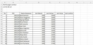 membuat rekap data jam lembur