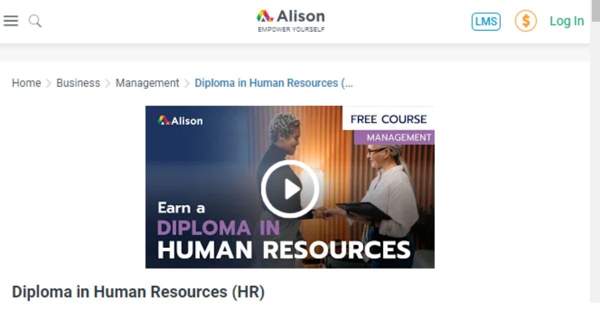 Diploma in Human Resources by Alison - Pelatihan HRD