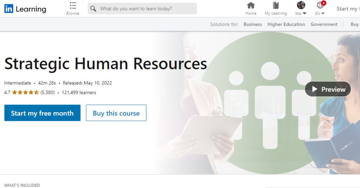 Strategic Human Resources by LinkedIn Learning - Pelatihan HRD