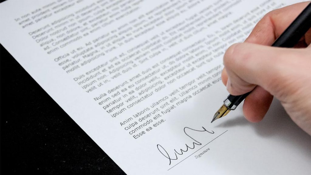 tanda tangan surat pernyataan kesanggupan