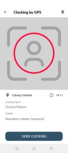 proses absensi mobile di dalam aplikasi OnTime Payroll